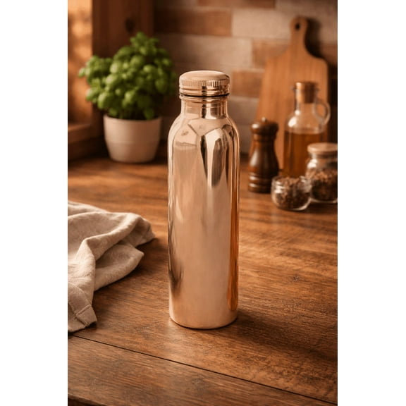 Pure Copper Water Bottle With Leak Proof Contains Ayurveda Health Benefits For Drinking Water Bottle 900Ml