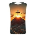 thumbnail image 2 of Mens Jesus Sleeveless T-Shirts Muscle Fit Tank Top 3D Print Cross Graphic Shirts Gym Workout Tee Shirt, 2 of 4