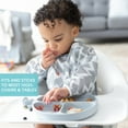 thumbnail image 5 of Bumkins Baby and Toddler Silicone Grip Dish, Kids Plate for Ages 6 months+ in Gray, 5 of 7