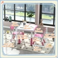 thumbnail image 3 of Qaba Ensemble de 3 Pcs Table et Chaises pour Enfants à Hauteur Réglable avec Rangement, Rose, 3 of 10