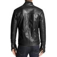 thumbnail image 2 of New Men's Genuine Lambskin Leather Jacket Black Belted Motorcycle Biker Jacket A049, 2 of 3