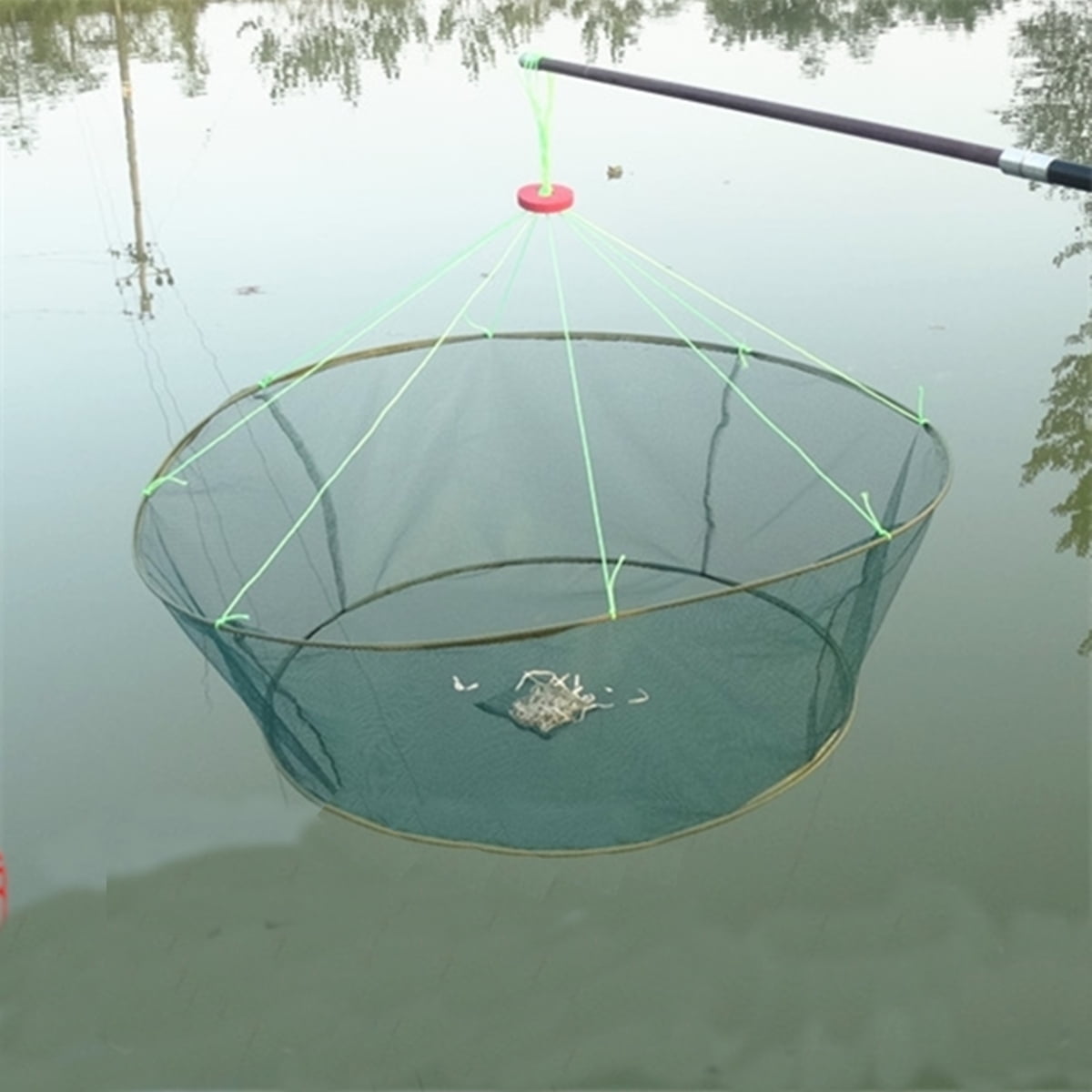 Foldable Prawn Bait Minnow Shrimp Drop Fishing Net Pier Harbour Green ...