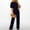 Navy C, variant on SDNall Dressy Jumpsuits for Women Loose Batwing Short Sleeve Crewneck Rompers Long Pants Tie Waist Wide Legs Overall One Piece Outfits Rompers for Women Casual Outfits for Women(S-2XL,Beige)
