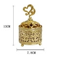 thumbnail image 4 of Miangastore Aromatherapy Burner Golden Metal 1Pcs 5.1x3.4in, 4 of 8