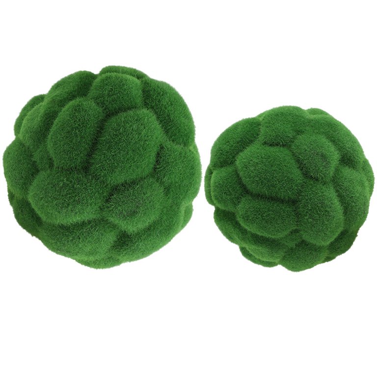 2Pcs Artificial Moss Balls Decorative Fake Moss Balls Decorative Topiary  Moss Balls