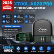 XTOOL Advancer AD20 Pro Wireless OBD2 Scanner Bluetooth Diagnostic Tool, AI-Assisted Car Code Reader for iPhone & Android, All System Scan Tool with Free Updates