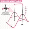 thumbnail image 2 of ZENOVA Gymnastics Bar Kids with Mat, Junior Training Bar, Height Adjustable Horizontal Bars, Folding Gymnastics Bars Monkey Bars for Kids, Pink, 2 of 8