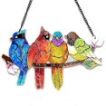 thumbnail image 2 of Stained Glass Window Hanging - Birds on a Branch Stain Glass Suncatcher, Double Side Glass Panel Window Hangings Decor, 2 of 5