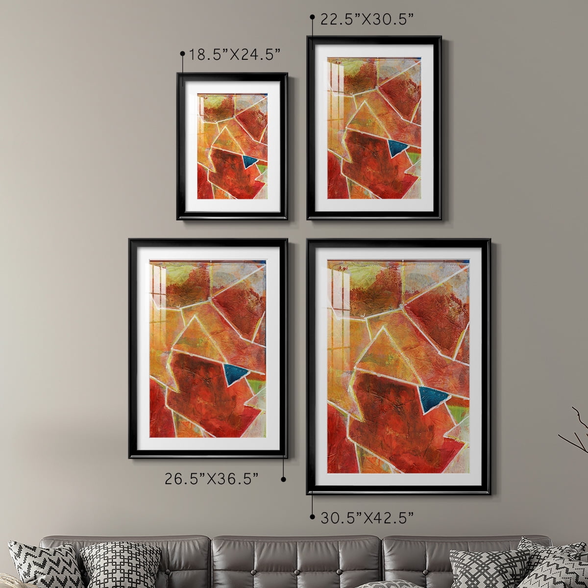 Wexford Home Primary Connection VII Premium Framed Print, 18.5" x 24.5" - Ready to Hang, Black (Set of 2)