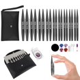thumbnail image 1 of Juego de Agujas Circulares para Tejer, Juego Corto de Agujas Intercambiables, Agujas Circulares Cortas de 5 cm para Calcetines con Estuche, 3.0~6.0 mm (9 Pares), 1 of 8
