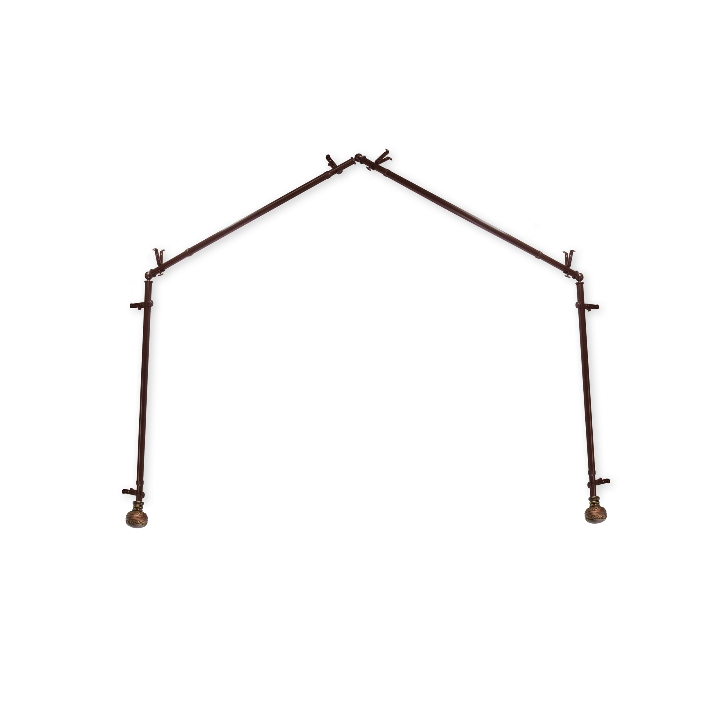Ornament 13/16 4-Sided Bay Window Curtain Rod - Cocoa