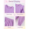 thumbnail image 3 of GYRATEDREAM Girls 2 Piece Outfit Cable Textured Ruffle Sweatshirt Jogger Pants Set, 18M-6T Kids Casual Tracksuit, 3 of 9