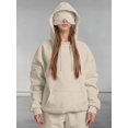 thumbnail image 5 of Women Hoodies with Eye Mask Oversized Long Sleeve Comfy Casual Basic Pullover Sweatshirts Fall Outfits Y2K Clothes Apricot Color 4XL, 5 of 7