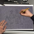 thumbnail image 4 of 1 Set Graphite Carbon Transfer Paper Tracing Drawing Carbon Paper A4 Single Painting Tracing Paper for Home Studio (100 Sheets A4 Paper+5PCS Tool Black), 4 of 5