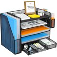 thumbnail image 1 of Organizador de Escritorio con Compartimentos Verticales, Cajones Deslizantes y Porta Lápices, para Organizar Documentos, Papeles y Suministros de Oficina, 1 of 4