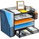 thumbnail image 1 of Organizador de Escritorio con Compartimentos Verticales, Cajones Deslizantes y Porta Lápices, para Organizar Documentos, Papeles y Suministros de Oficina, 1 of 4