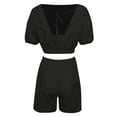 thumbnail image 5 of Liacowi 2 Piece Women’s Casual Outfits Short Sleeve Crop Tops + Shorts Set Loungewear Sweatsuits, 5 of 6