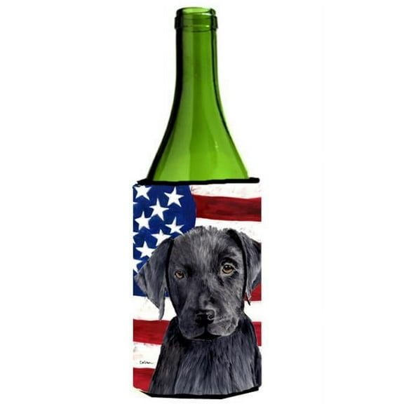 Usa American Flag With Labrador Wine bottle sleeve Hugger - 24 oz.