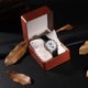 thumbnail image 2 of Caja organizadora para relojes, de PU premium, para guardar joyas, pulseras, regalo, con una sola rejilla (café), 2 of 7
