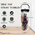 thumbnail image 5 of 30oz Horse Tumbler With Handle and Straw - Insulated Leak Proof Travel Coffee Mug, Reusable Stainless Steel for Horse Lovers, Gifts for Women, Yellow Black, 5 of 6