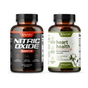 Snap Supplements Nitric Oxide Booster Heart Health Bundle - Blood Pressure Support, Pre Workout, Muscle Builder - 60 90 Capsules