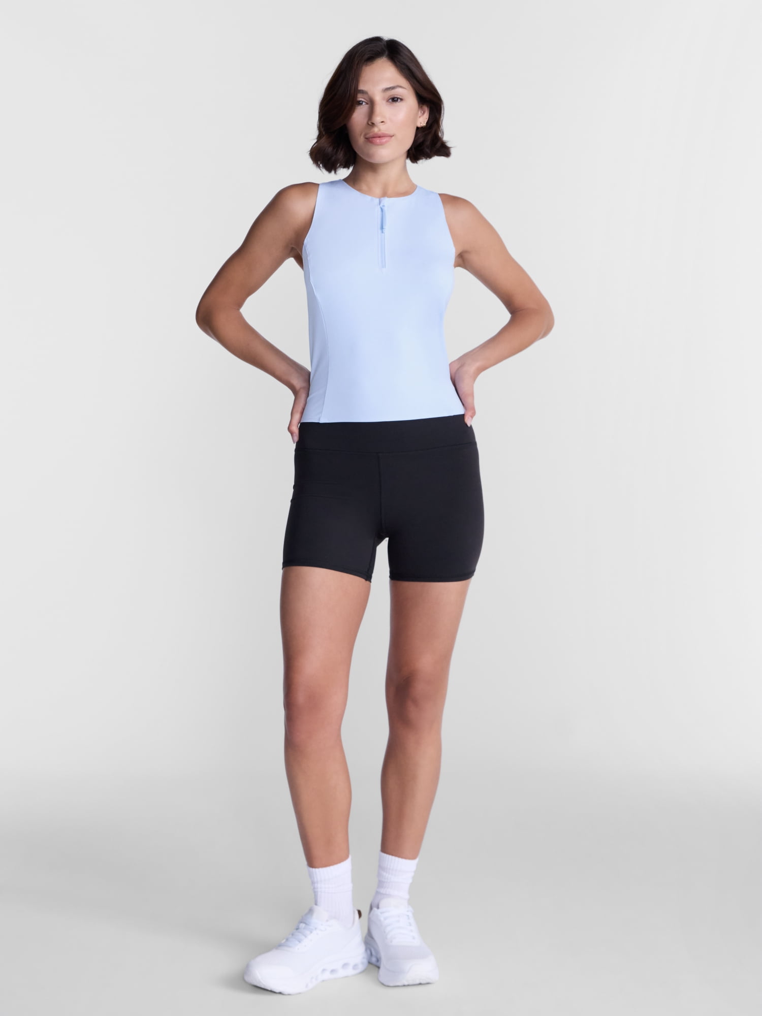 Avia Women's Quarter Zip Hybrid Tank Top, Sizes XS-XXXL