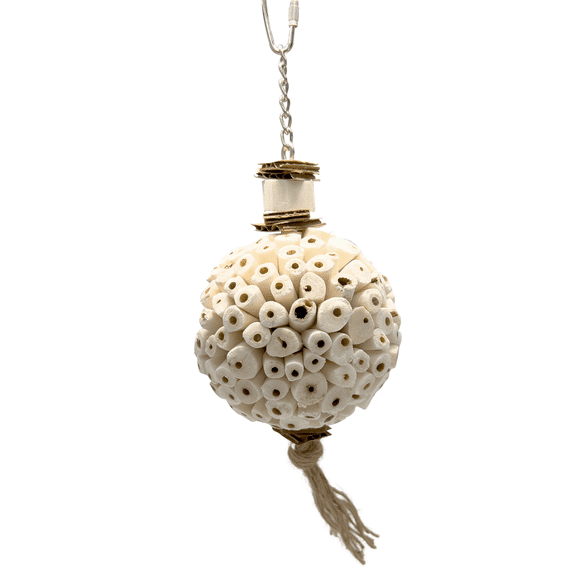 5116 Large Mandarin Sola Muncher M&M Bird Toys - Handmade Shreddable Chewable Hanging Toy