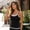 Black, variant on HBYJLZYG Women's Two Tone Layered Tank Top, Cotton Adjustable Strap Cami, Black Mock Layer Summer Tee, Casual Basic Everyday Outfit