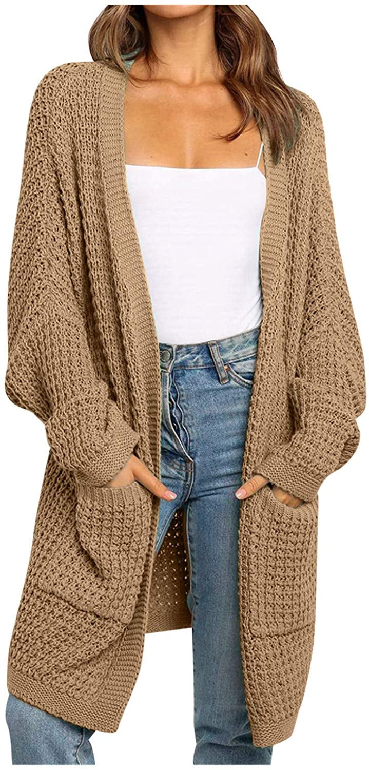 Womens Knit Sweater Long Batwing Sleeve 