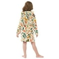 thumbnail image 7 of FORMRS Niños Bathrobe Unisex Hooded Robe Soft Plush Pajamas Sleepwear, Size 2-3T, Beige Retro Leaves, 7 of 7