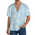 thumbnail image 3 of Xecao offers the Rabbit And Bird for Men's Casual Short-sleeved Shirt, a button-up collared shirt with a pocket, perfect for beach vacations and yacht travel in the size., 3 of 7