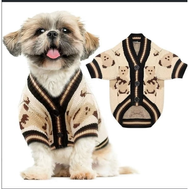 Suéteres para perros pequeños, lindos cárdigans de oso para perros, ropa para perros pequeños y medianos, conjuntos de cárdigan de punto para niños, niñas, cachorros y gatos, abrigos de invierno