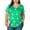 C-Green, variant on SOMER 2025 Women's Plus Size Top Flower Printed V Neck Short Sleeve Casual Plus Size Tops for Women