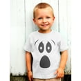 thumbnail image 4 of Funny Ghoul Face Shirt Toddler Boys Girls Silly Ghostface Halloween Shirts for Toddler Kids 18M White, 4 of 6