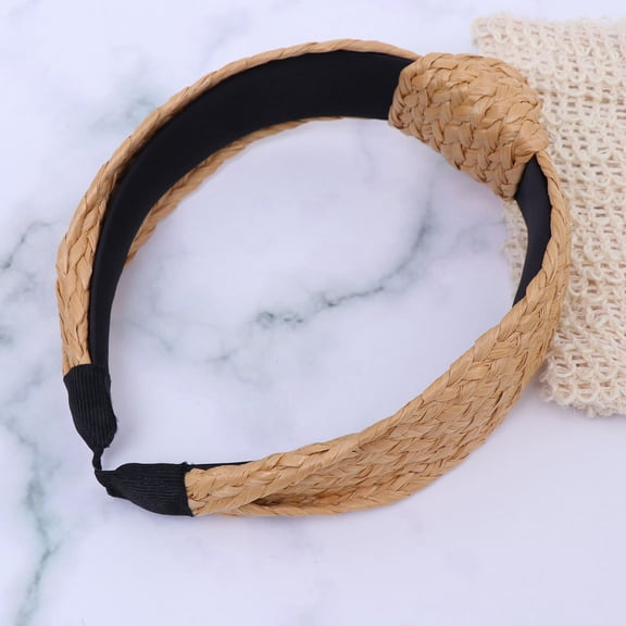 STOBOK Knotted Hair Hoop Woven Headband in Khaki for Decorative Stylish Hair Accessories