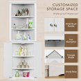 thumbnail image 6 of Flamaker Corner Cabinet, Freestanding Corner Shelf with 2 Doors and 3 Shelves, Bathroom Corner Storage Cabinet for Bathroom, Living Room, Bedroom or Kitchen (White), 6 of 14