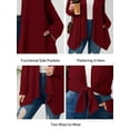 thumbnail image 4 of SHOWMALL Long Sleeve Lightweight Cardigan for Plus Size Women, Wine Red 2X Casual Drape Fit, V-Hem Design, 4 of 8