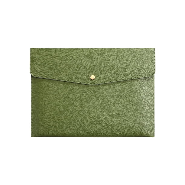 Archivador de documentos A4 de cuero PU, práctico archivador de gran capacidad y bolso de viaje, con bolsillos y sobres, organizador de facturas, funda para tableta, para trabajar, estudiar y viajar,