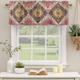 thumbnail image 2 of Southwest Aztec Curtain Valances for Windows, Kitchen Valance Window Treatments Panel 2 Pack, Boho Tribe Traditional Floral Patterned Rod Pocket Short Curtains for Bathroom Bedroom 42 x 12 Inch, 2 of 8