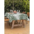 thumbnail image 3 of Outdoor Tablecloth with Umbrella Hole for Patio/Picnic/Party/Camping, Green Palm Leaves Waterproof Table Cloth Rectangle Table Cover Washable, Summer Botanical Tropical Plants (60"x 102"), 3 of 9