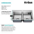 thumbnail image 6 of KRAUS Fairlane 33” Drop In / Top Mount Double Bowl 18-Gauge Stainless Steel Kitchen Sink, 6 of 7