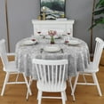 thumbnail image 2 of Round Waterproof Tablecloth Grey Reusable Indoor/Outdoor Durable Table Cover for Kitchen and Dining Room 60 Inch X 60 Inch, 2 of 6