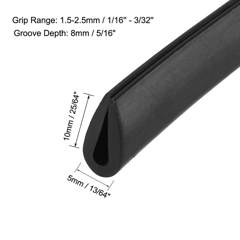 Black Rubber U Channel Edging Trim Seal Door Window Edge Protector Strip  U-shape