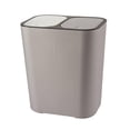 thumbnail image 1 of Cubo de Basura Doble de Secado Húmedo de Gran Capacidad Contenedores de Reciclaje con Tapa de Resorte Compartimento Doble Cubo de Basura de 15L para C Gris BLESIY clasificación de bote de basura, 1 of 3