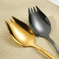 thumbnail image 4 of 2 in 1 Salad Spoon Fork Long Handle Stainless Steel Soup Spoons 5 Colors Dishwasher Tableware Spork Dessert Spoons, 4 of 10