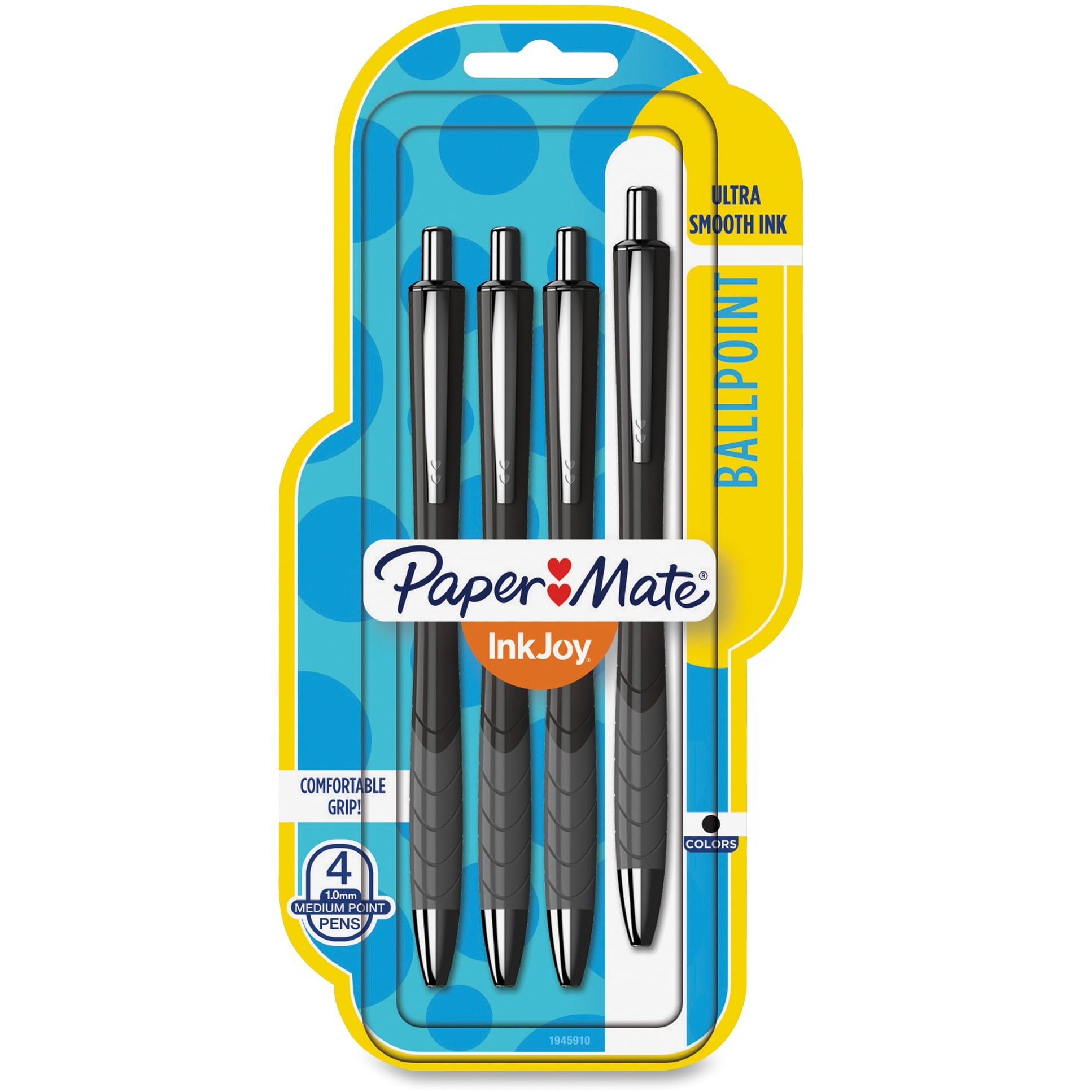 Paper Mate Ballpoint Pens Retract 1.0mm 4/PK Black Barrel/Ink 1945910