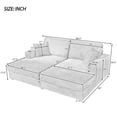 thumbnail image 5 of Aukfa 87" Double Chaise Oversized Sofa Bed with USB Ports&Cup Holder for Living Room, 2 Pillows, Corduroy, Beige, 5 of 12