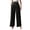 Black, variant on Women's High Waist Textured Wide Leg Pants with Patch Pockets for Casual & Vacation Wear Black 2XL