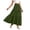 Army Green, variant on Summer Women's A line Long Skirt Solid Color Elastic Waist Wave Wrinkle Flowy Cut for Daily Leisure Casual Dressing