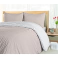 thumbnail image 5 of Ambesonne Retro Duvet Cover Sets, Geometric Chevron Zig Zag, 2-Queen, Cream and Lavender, 5 of 7
